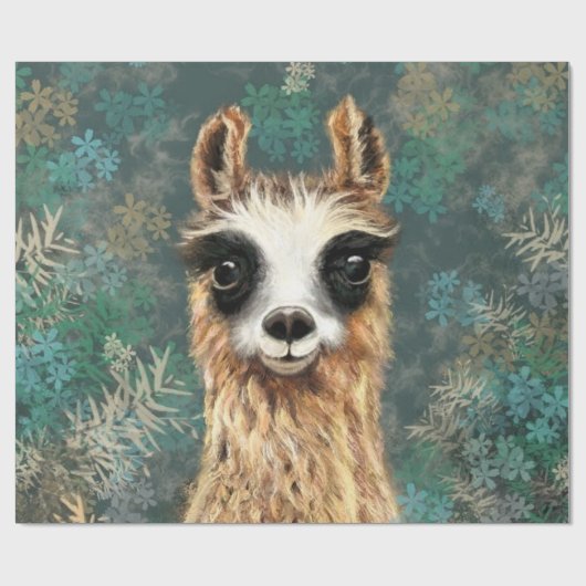 Grappig lama inpakpapier (Vlak)