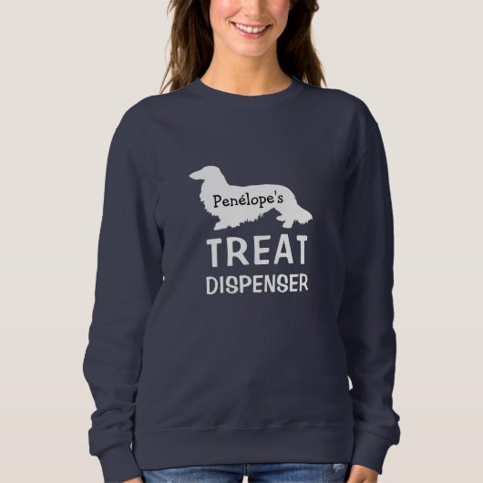 Grappig lang haar Dachshund's Human gepersonalisee Trui (Voorkant)