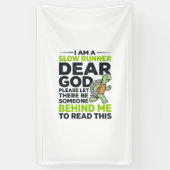 Grappig Langzaam Lopende Schildpad Citaat Vintage  Spandoek (Verticaal)