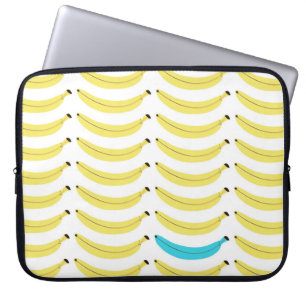 Grappig laptophoes - Banaanafdrukken - Blauw/Geel Laptop Sleeve