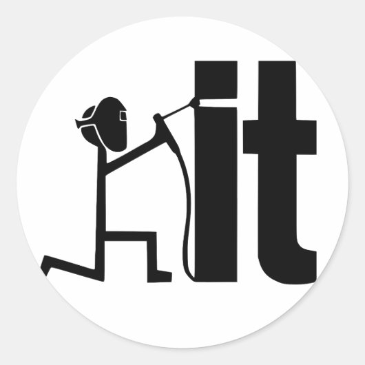 Grappig, las het | Welder Graphic Designs geschenk Ronde Sticker (Voorkant)