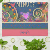 Grappig last minute citaat Floral hart naam Theedoek (Gevouwen)