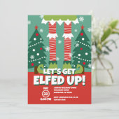 Grappig laten krijgen elfed omhoog Kerstmis partij Aankondiging (Staand voorkant)