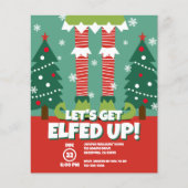 Grappig laten krijgen elfed omhoog Kerstmis partij Flyer (Voorkant)