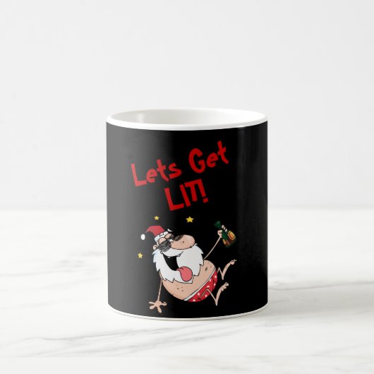 Grappig Laten krijgen LIT Drink Santa gepersonalis Koffiemok (Center)