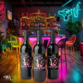 Grappig laten krijgen verlichte cocktail verjaarda wijn etiket