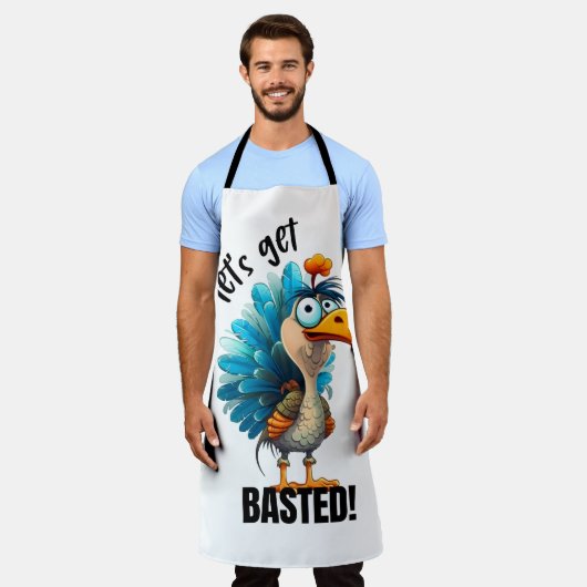 Grappig Laten we Basted Schort (Gedragen)