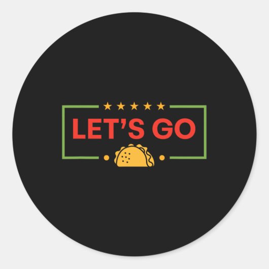 Grappig, laten we gaan Taco 10 Ronde Sticker (Voorkant)