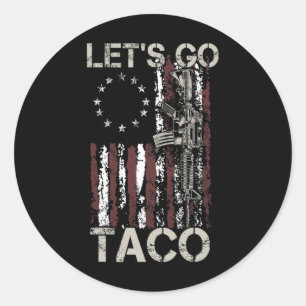 Grappig, laten we gaan Taco 21 Ronde Sticker