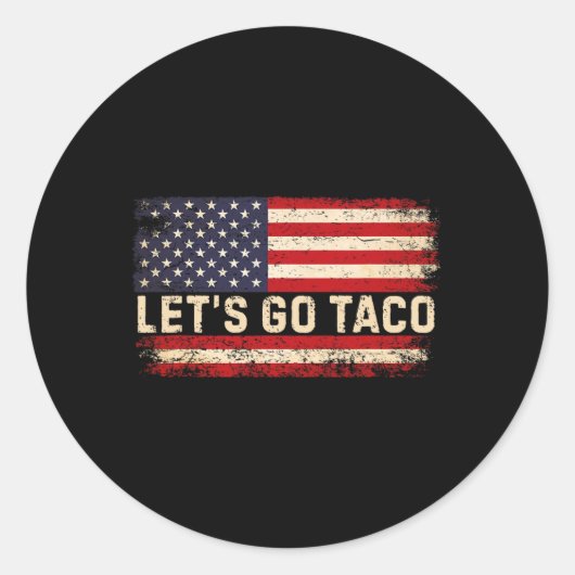 Grappig, laten we gaan Taco 23 Ronde Sticker (Voorkant)