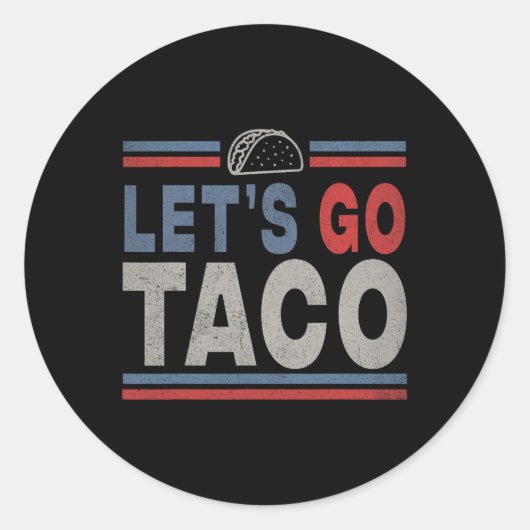 Grappig, laten we gaan Taco 2 Ronde Sticker (Voorkant)