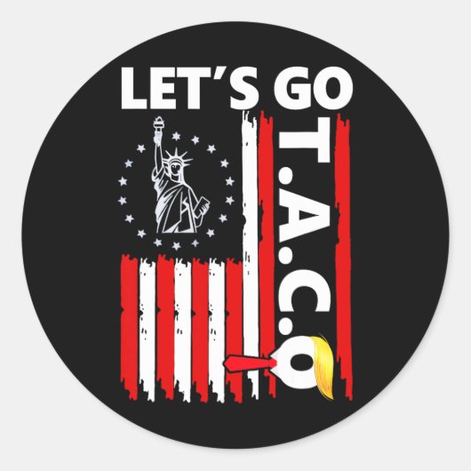 Grappig, laten we gaan Taco 50 Ronde Sticker (Voorkant)