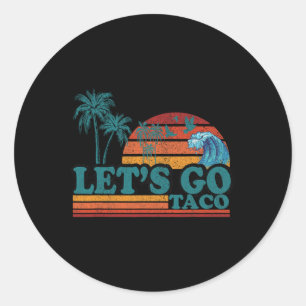 Grappig Laten we gaan Taco 51 Ronde Sticker