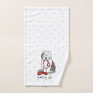 Grappig, laten we gaan! Walk Old English Sheepdog Bad Handdoek