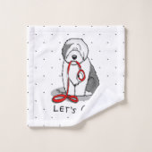 Grappig, laten we gaan! Walk Old English Sheepdog Bad Handdoek (Wasdoekje)