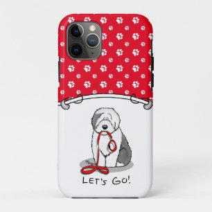 Grappig, laten we gaan! Walk Old English Sheepdog  Case-Mate iPhone Case