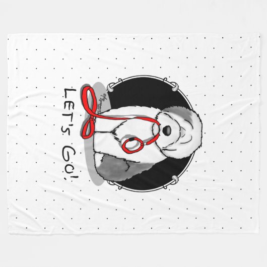 Grappig, laten we gaan! Walk Old English Sheepdog  Fleece Deken (Voorkant (Horizontaal))