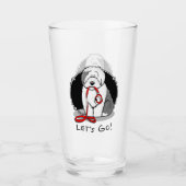 Grappig, laten we gaan! Walk Old English Sheepdog  Glas (Voorkant)