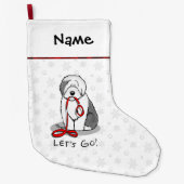 Grappig, laten we gaan! Walk Old English Sheepdog Grote Kerstsok (Voorkant)