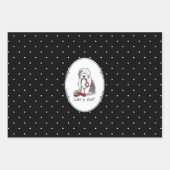 Grappig, laten we gaan! Walk Old English Sheepdog  Inpakpapier Vel (Voorkant 2)