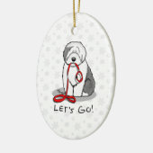 Grappig, laten we gaan! Walk Old English Sheepdog  Keramisch Ornament (Links)