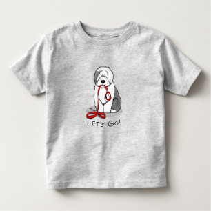 Grappig, laten we gaan! Walk Old English Sheepdog  Kinder Shirts