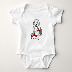 Grappig, laten we gaan! Walk Old English Sheepdog Romper