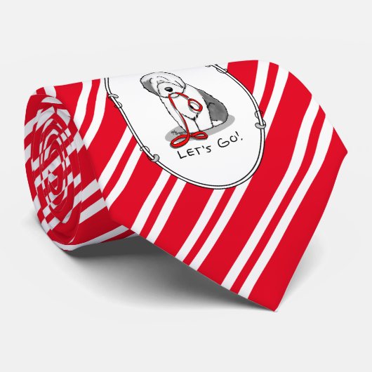 Grappig, laten we gaan! Walk Old English Sheepdog  Stropdas (Opgerold)