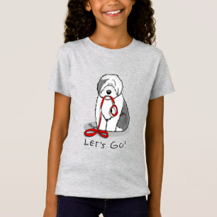 Grappig, laten we gaan! Walk Old English Sheepdog  T-shirt