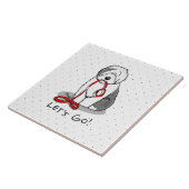 Grappig, laten we gaan! Walk Old English Sheepdog  Tegeltje (Zijkant)