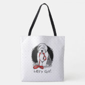 Grappig, laten we gaan! Walk Old English Sheepdog Tote Bag (Voorkant)