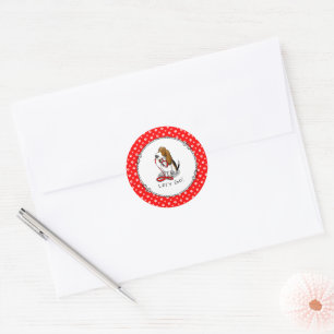 Grappig Laten we gaan! Wandelende Basset Hound (dr Ronde Sticker