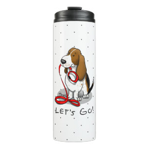 Grappig Laten we gaan! Wandelende Basset Hound (dr Thermosbeker