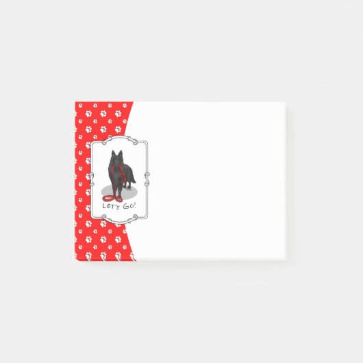 Grappig Laten we gaan! Wandelende Belgische Herder Post-it® Notes (Voorkant)