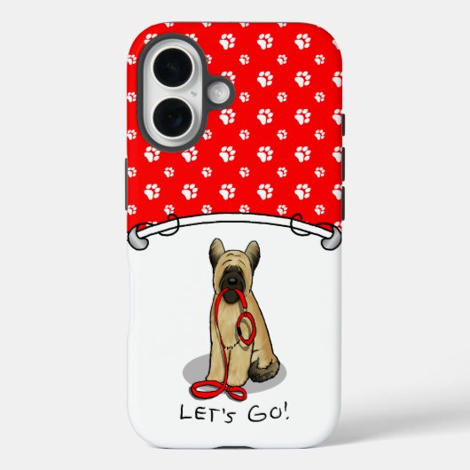 Grappig Laten we gaan! Wandelende Briard (cr roodb Case-Mate iPhone Case (Achterkant)