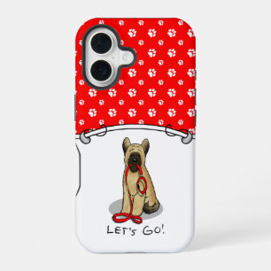 Grappig Laten we gaan! Wandelende Briard (cr roodb iPhone 16 Hoesje