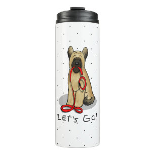Grappig Laten we gaan! Wandelende Briard (cr roodb Thermosbeker