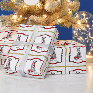 Grappig Laten we gaan! Wandelende Dalmatiër (zwart Cadeaupapier