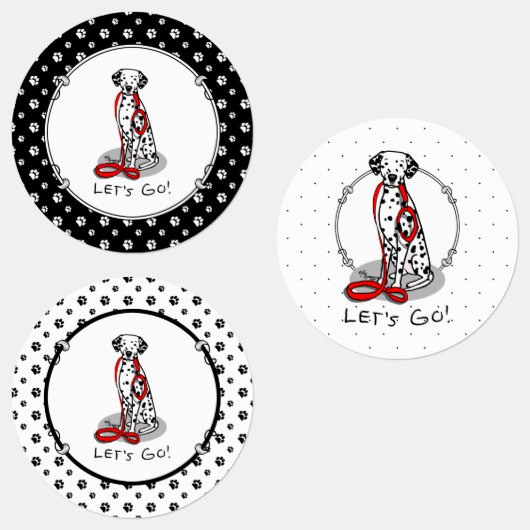Grappig Laten we gaan! Wandelende Dalmatiër (zwart Labels (Groep)