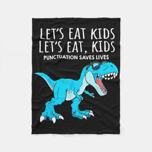 Grappig Laten we Kinderen Eten Interpunctie Slaat Fleece Deken (Voorkant)
