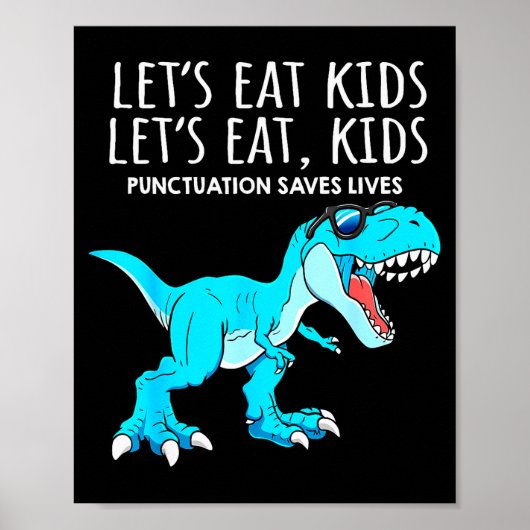 Grappig Laten we Kinderen Eten Interpunctie Slaat Poster (Voorkant)