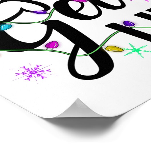 Grappig Laten we verlicht kerstverlichting Cadeaus Poster (Hoek)