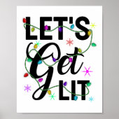Grappig Laten we verlicht kerstverlichting Cadeaus Poster (Voorkant)