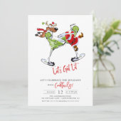 Grappig laten we verlicht vakantie cocktail party kaart (Staand voorkant)