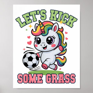 Grappig Laten we wat Gr Voetbal Eenhoorn Speelclub Poster