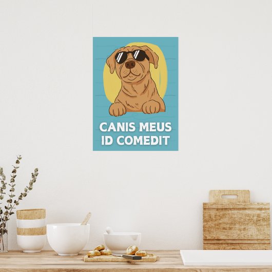 Grappig Latin Classroom Poster - Canis Meus (Keuken)