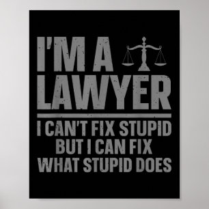 Grappig Lawyer Design voor Mannen Vrouwen Law Scho Poster