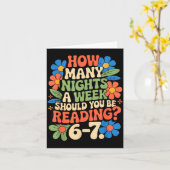 Grappig leesboek leraar 67 zes zeven meme kaart (Gele Bloem)