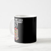 Grappig leesboek leraar 67 zes zeven meme koffiemok (Voorkant links)