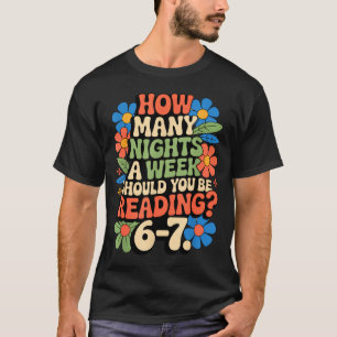 Grappig leesboek leraar 67 zes zeven meme t-shirt